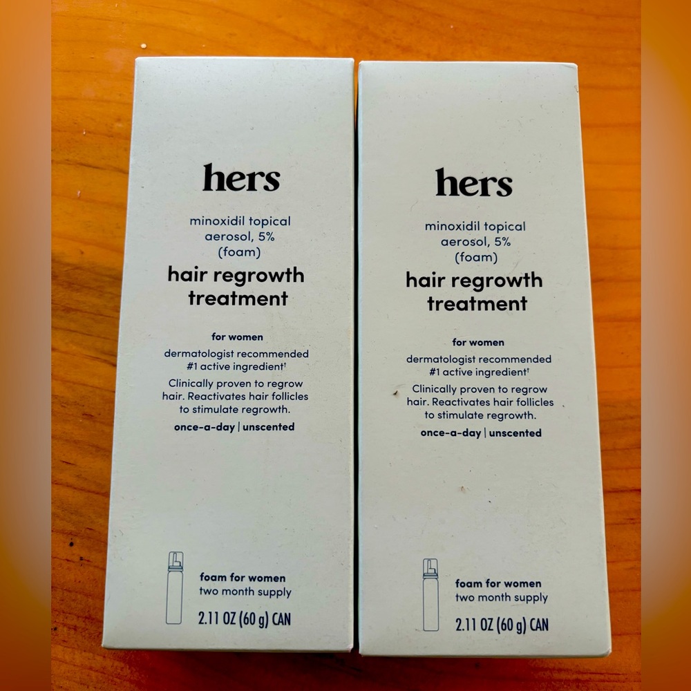 Hers Hair Regrowth Treatment Two Full Size Bottles 4 Month Supply NIB